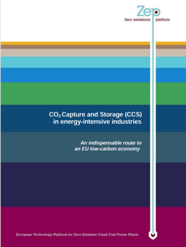 Cover of the report on CCS in industry