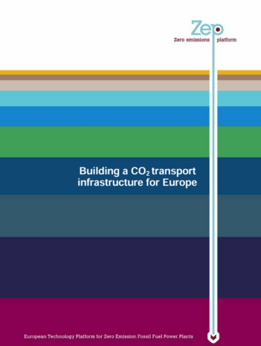 Cover of the report building a CO2 transport infrastructure for Europe
