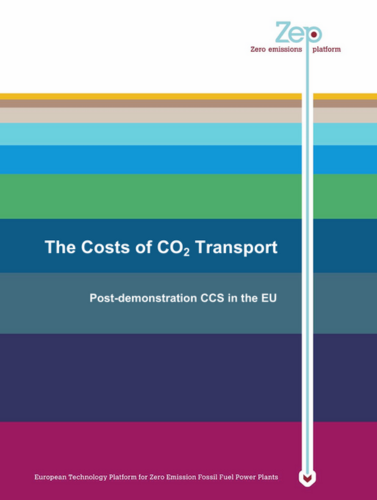 Cover of the report Con the costs of CO2 transports